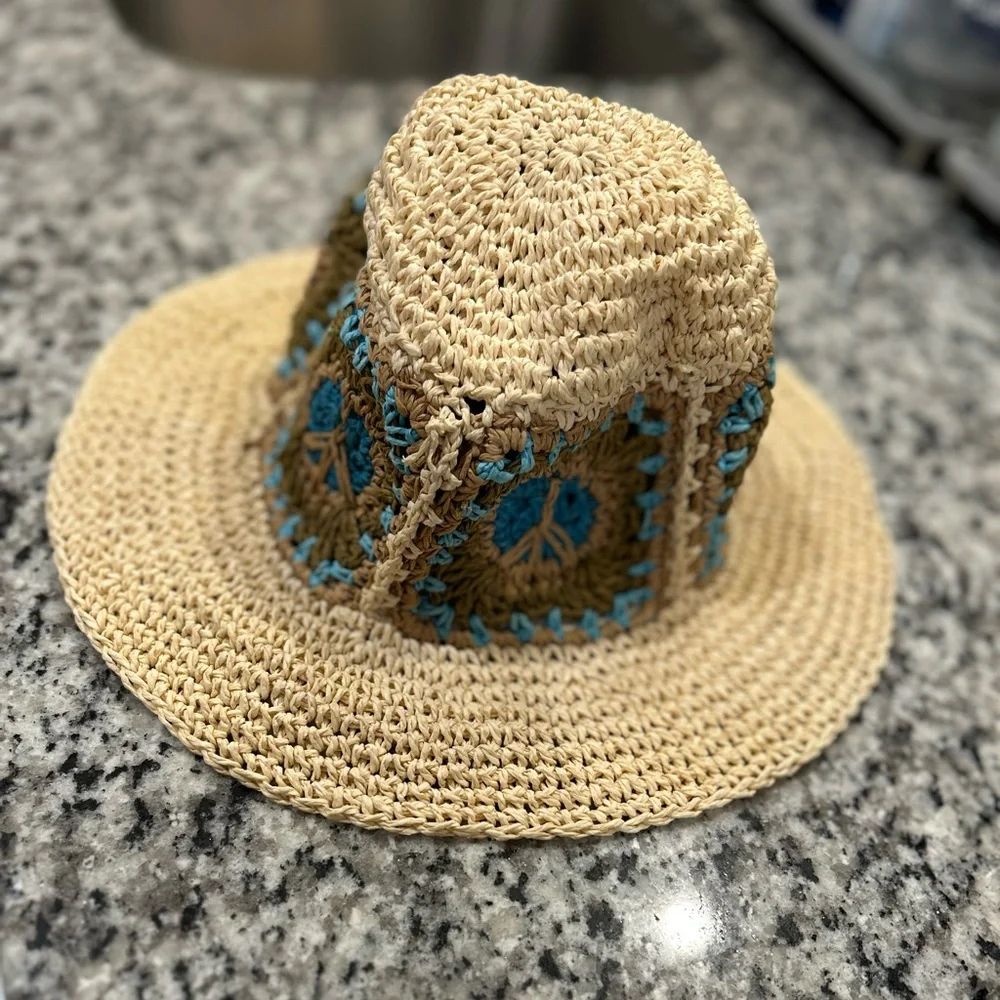 ☮️ Vintage Peace Sign Floppy Hat - Picture 1 of 3